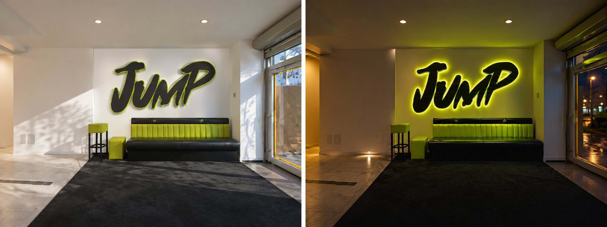 Fahrschule Jump: LED-Neon