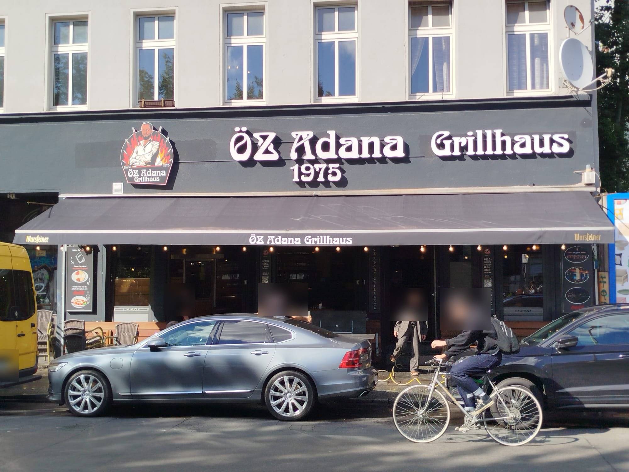 Öz Adana Grillhaus facade signage with channel letters, logo and printed awning